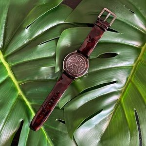 DKNY tortoise shell and crystal watch